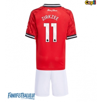 Manchester United Joshua Zirkzee #11 Echipament de Fotbal Replică 2025-26 Copii Acasa (+ Șorturi)
